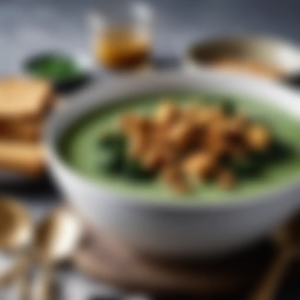 Creamy Kale Soup with Crispy Tempeh Crumbles