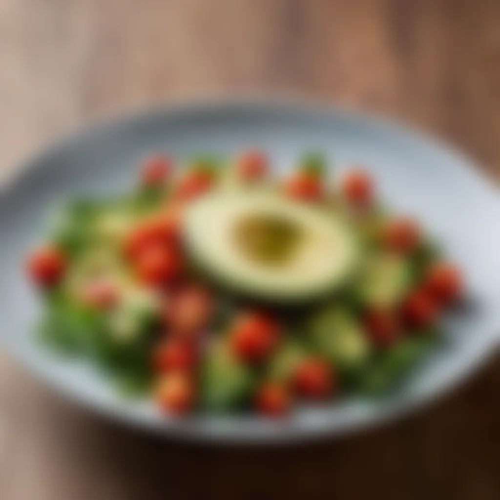 Urui Salad with Avocado and Cherry Tomatoes