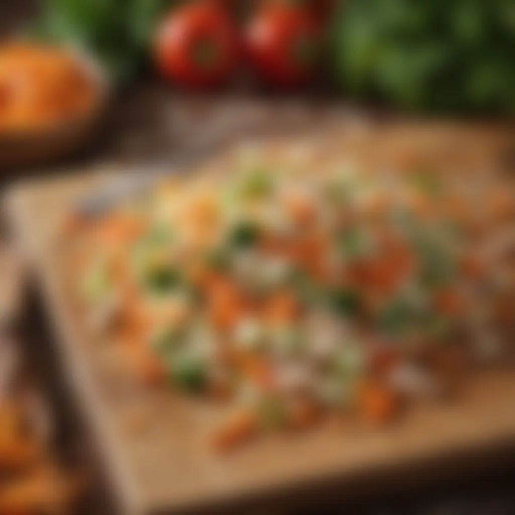 Fresh vegetables being diced with precision on a wooden cutting board