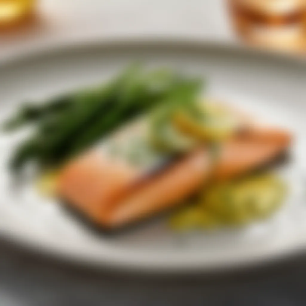 Artistic Presentation of Baked Salmon with Dill Butter