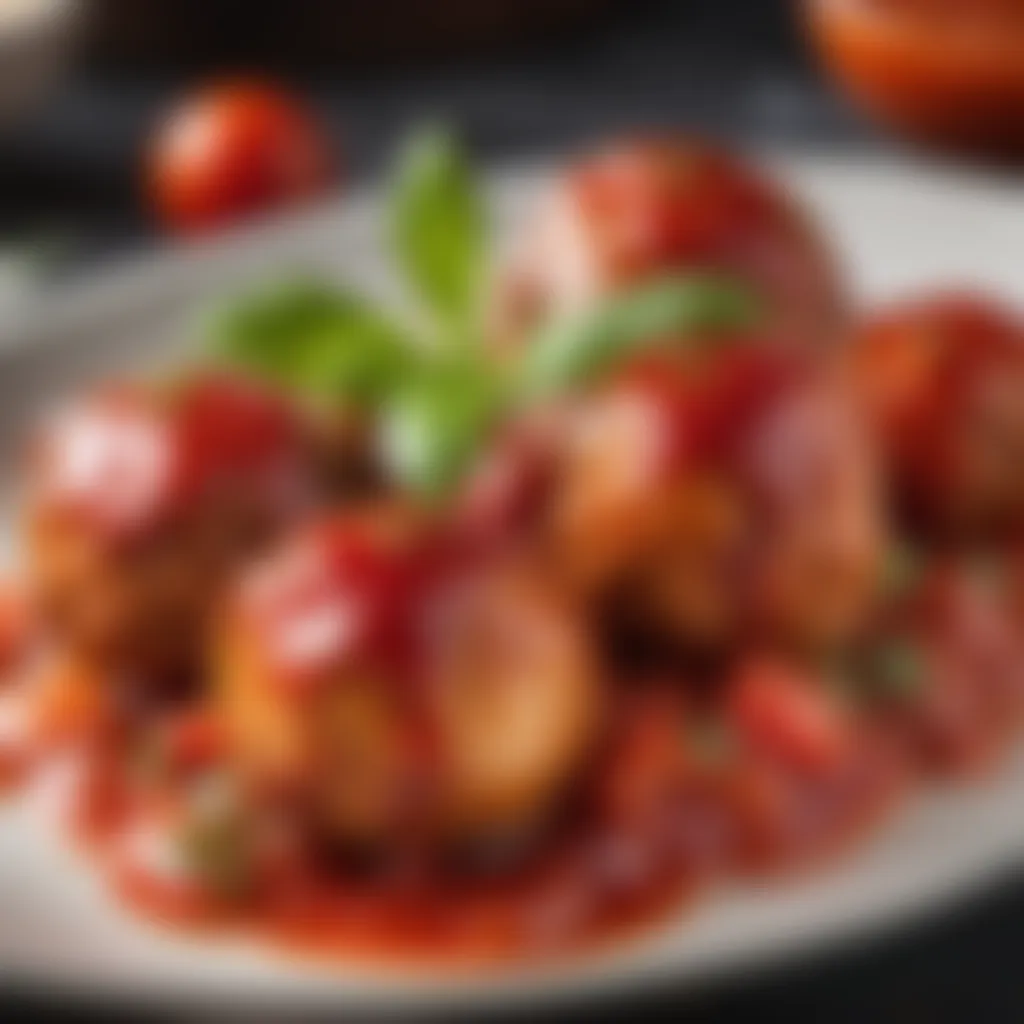 Exquisite Chicken Thigh Meatballs with Tangy Tomato Glaze