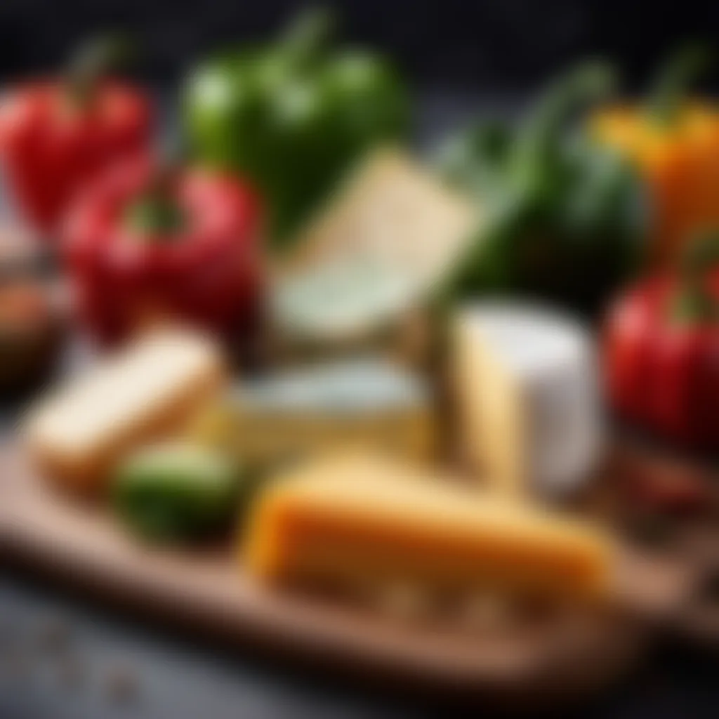 Gourmet cheese selection for stuffed peppers