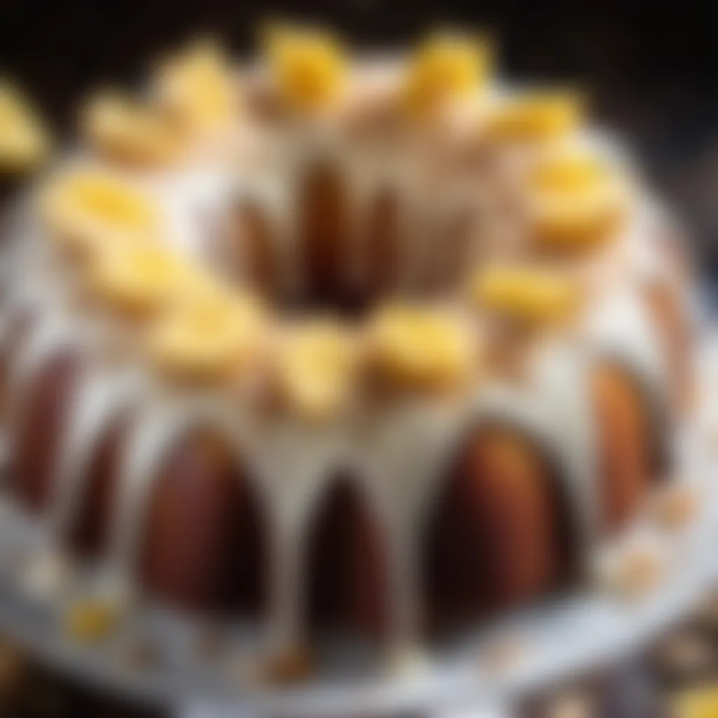 Pina Colada Bundt Cake with Toasted Coconut Shavings