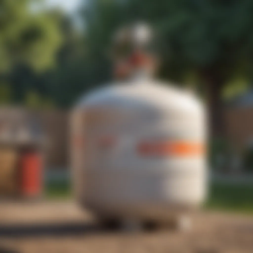 Clean and well-maintained propane gas tank for BBQ