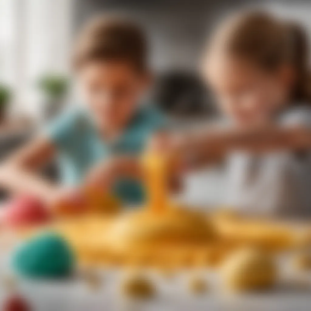 Children playing with playdough