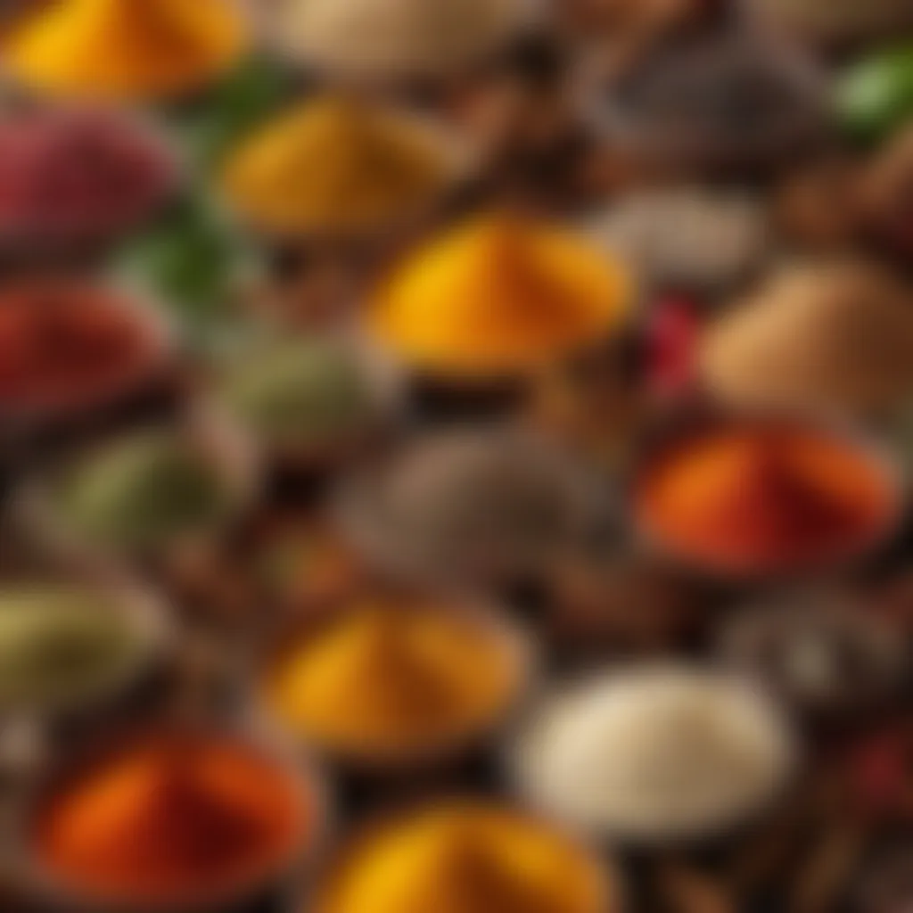 Illustration of a diverse array of exotic spices