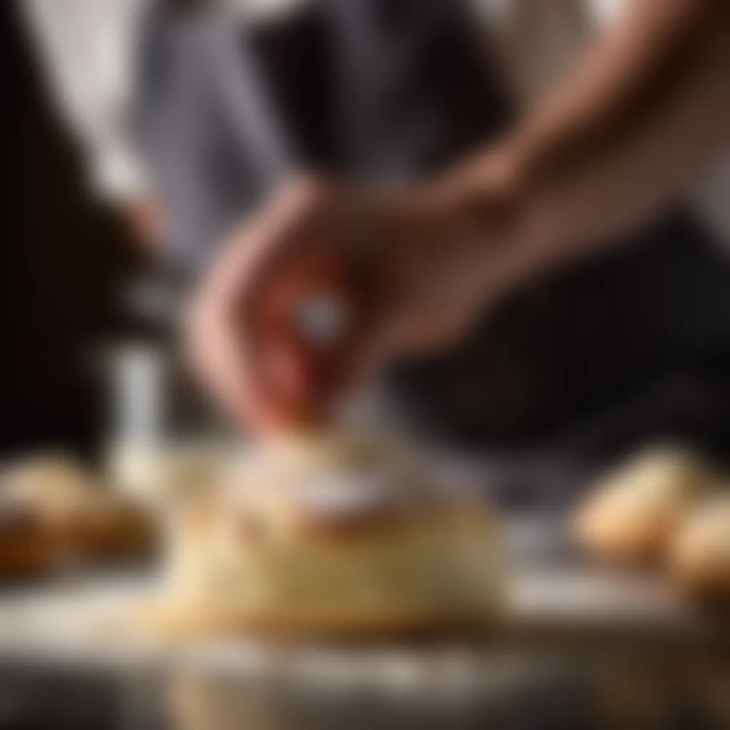 Scone dough being delicately kneaded