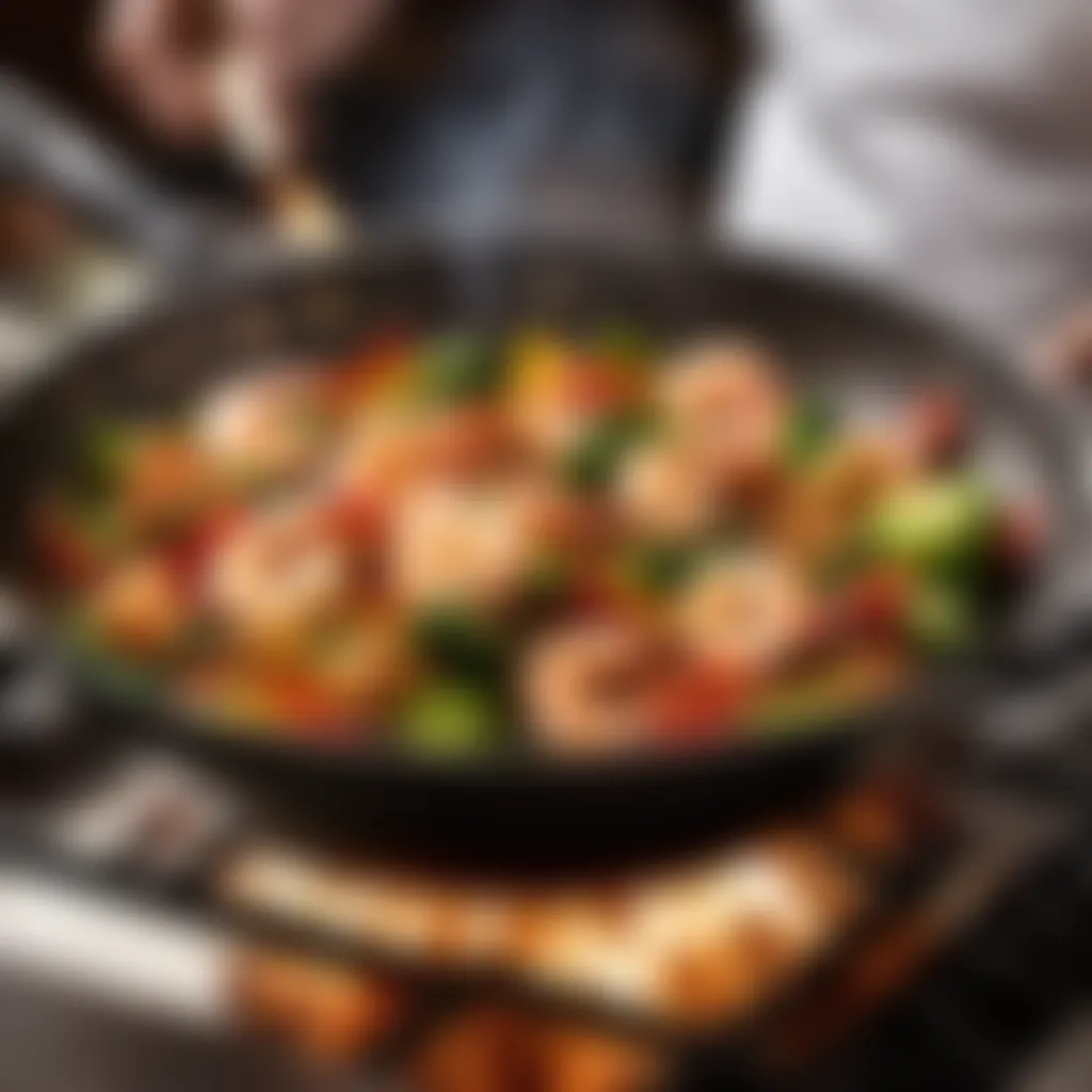 Sizzling stir fry pan