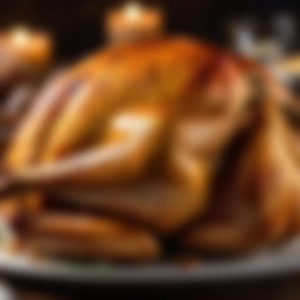 Close-up of perfectly golden turkey skin