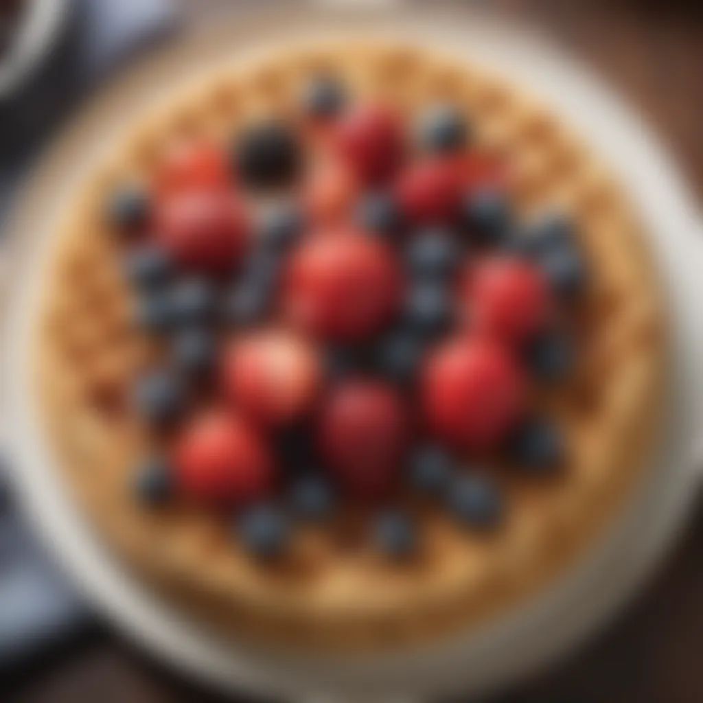 Delicious waffles topped with fresh berries