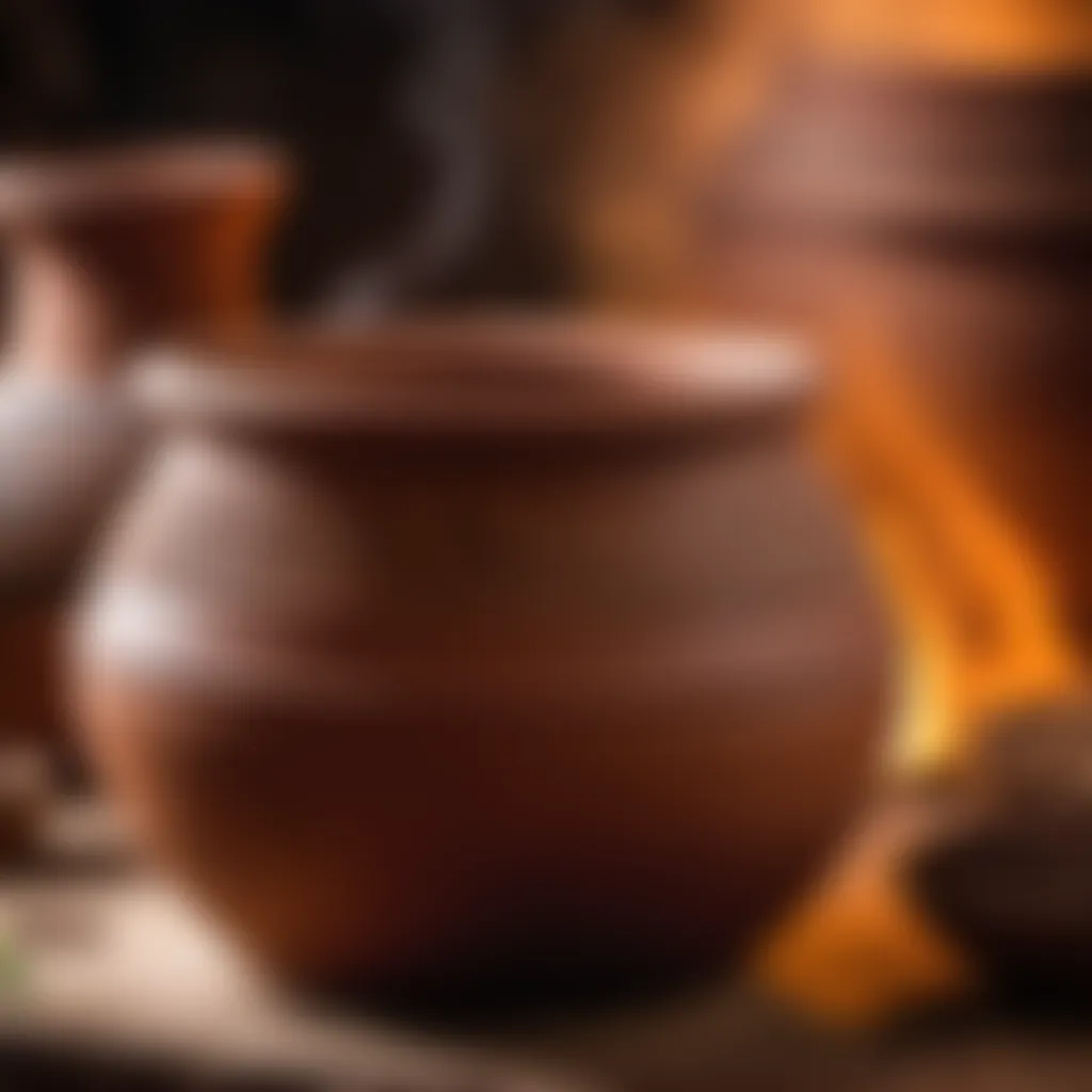 Traditional African clay pot used for brewing umqombothi