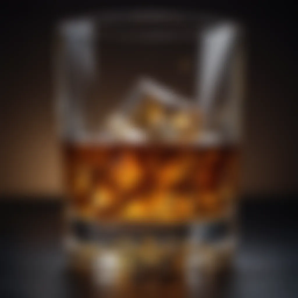 An elegant glass of whisky highlighting its rich color and clarity