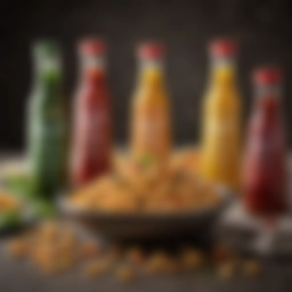 An assortment of sauces and toppings that complement angel pasta