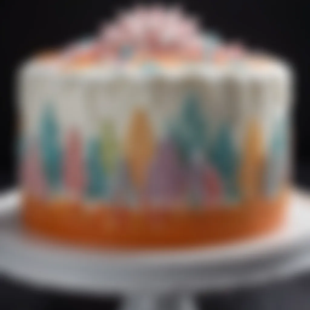 Artistry in Baking: Icing Pen Designs on Cake A beautifully decorated cake showcasing intricate designs made with icing pens