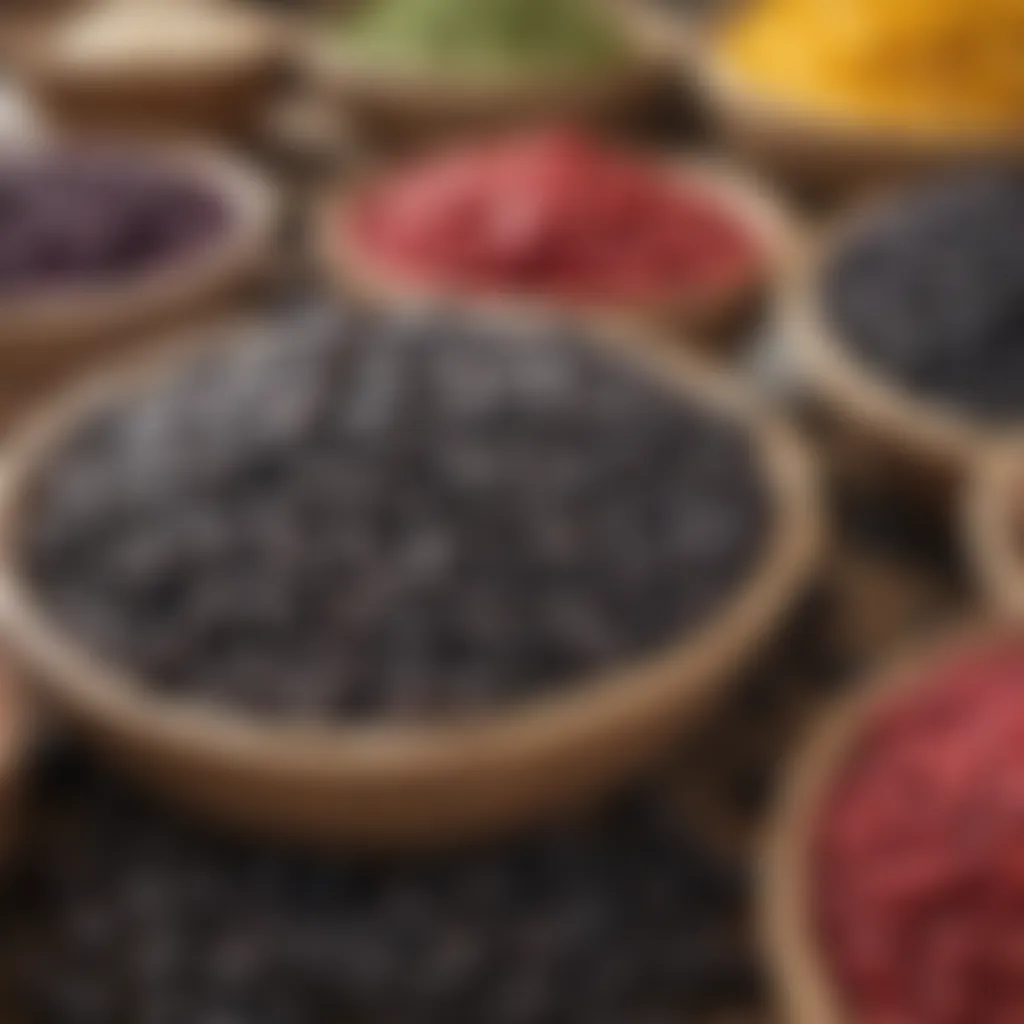 A colorful array of local market produce including fermented black beans