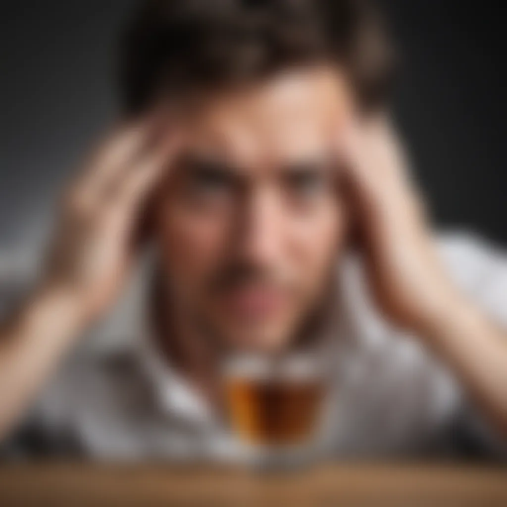 Infographic detailing common symptoms of alcohol-induced headaches