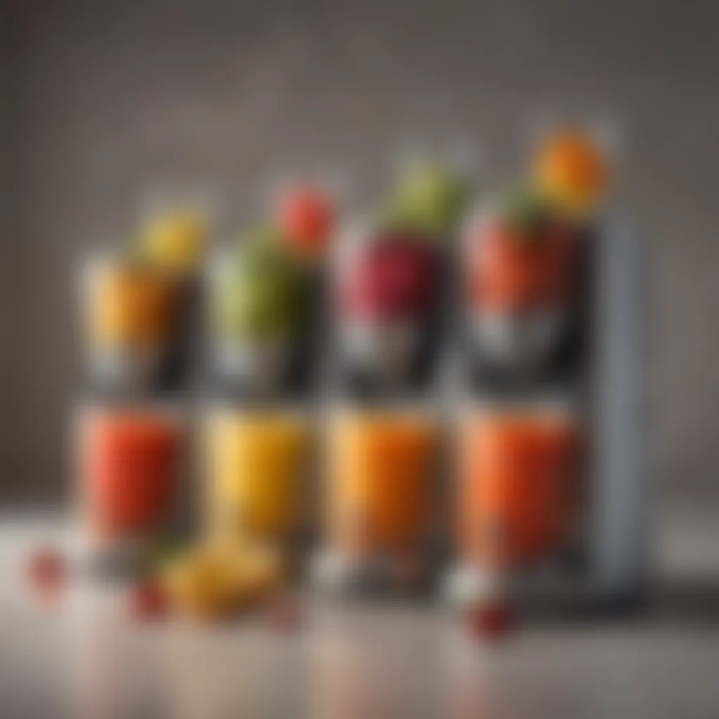 A sleek and modern natural juice machine with fresh fruits displayed around it.