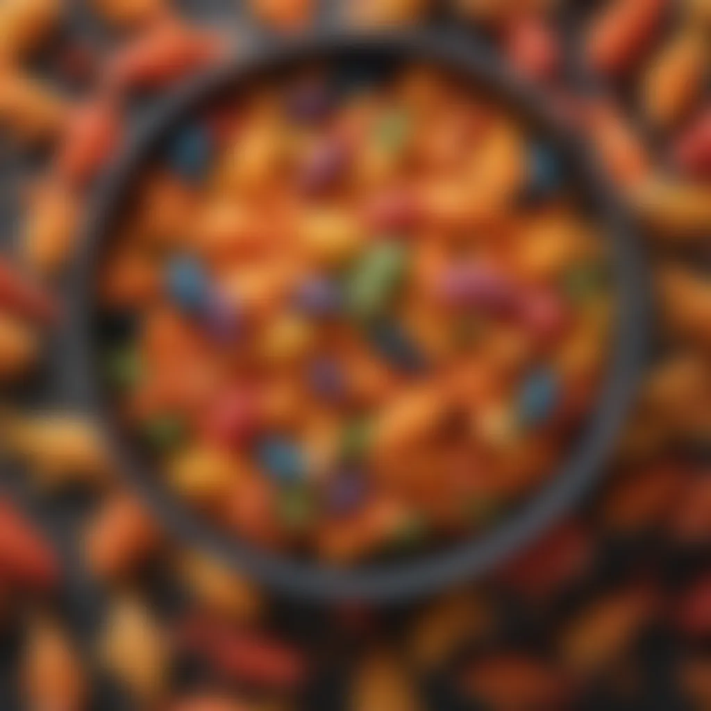 Colorful assortment of rainbow goldfish snacks in a bowl