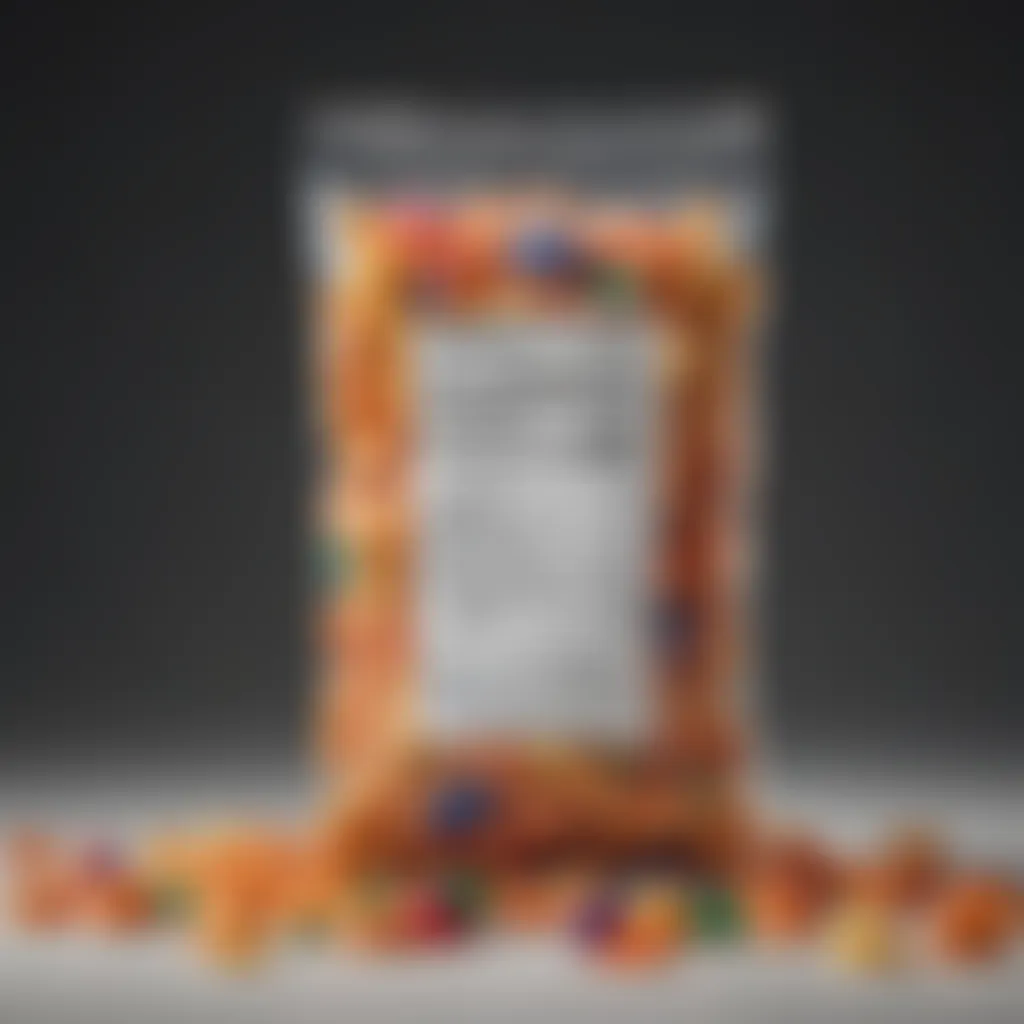 Nutritional label of rainbow goldfish snacks highlighting key ingredients