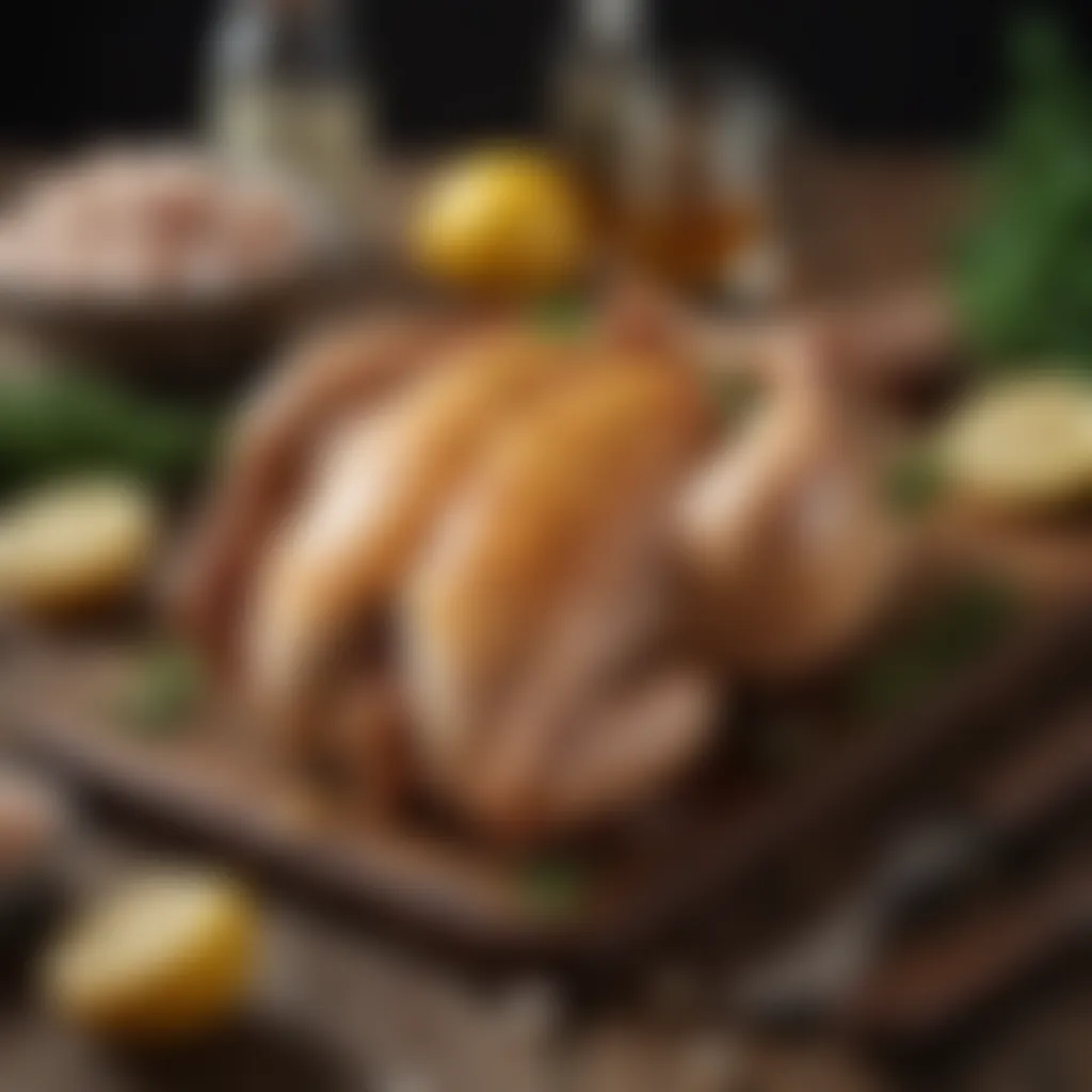 Ingredients for chicken brine displayed on a rustic table