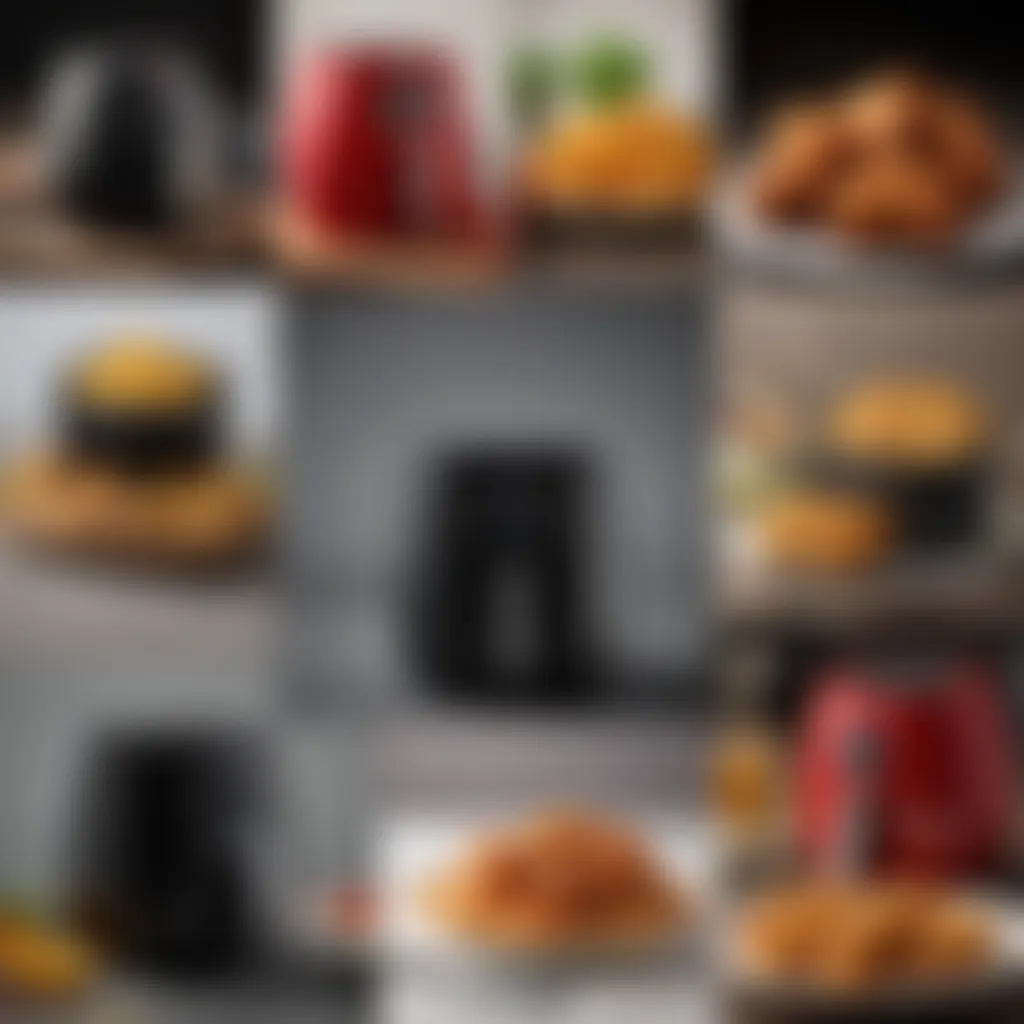 A diverse range of air fryer models showcasing different designs and features