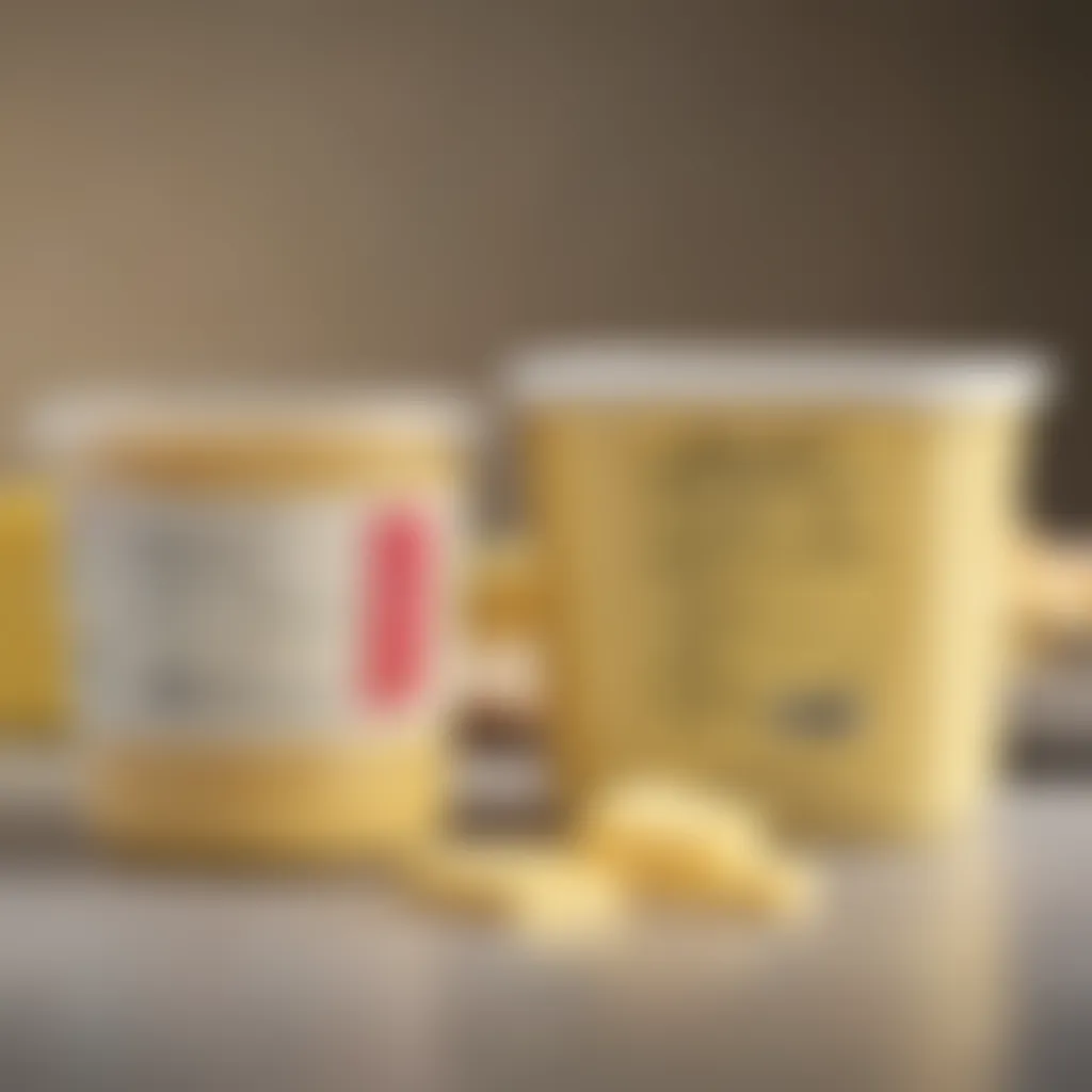 A visual comparison of nutritional labels for butter and margarine