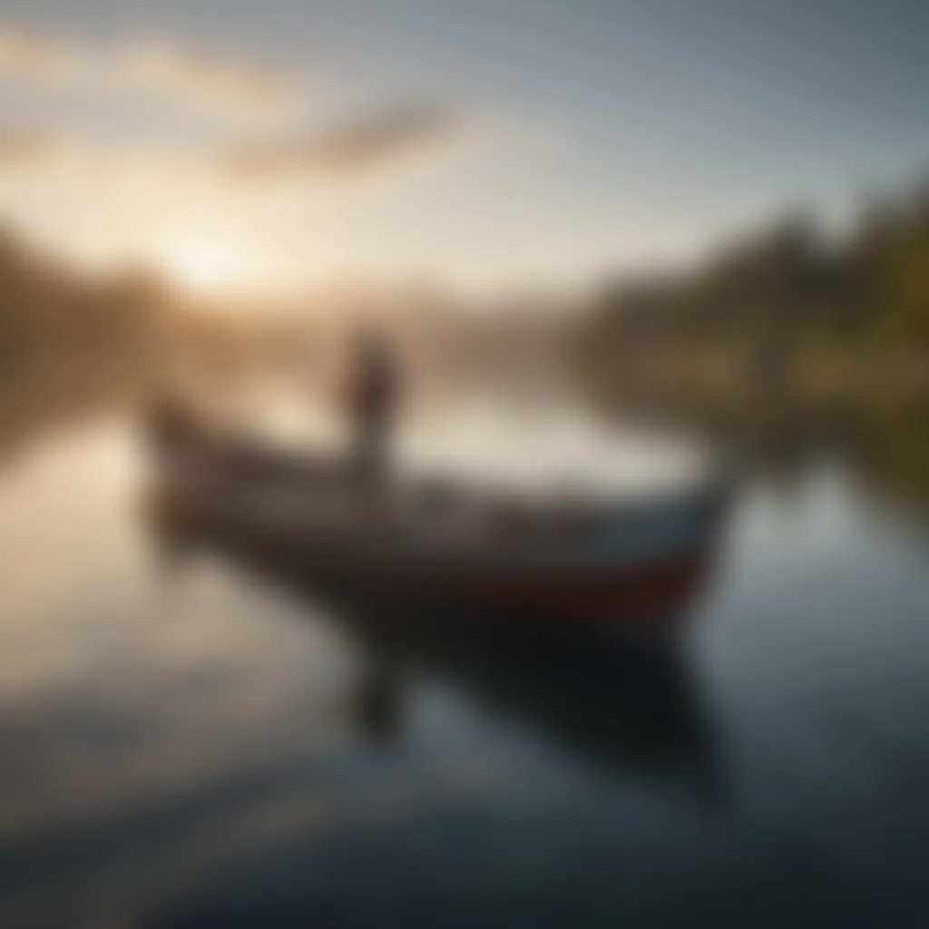 A fishing boat practicing responsible fishing methods in calm waters.