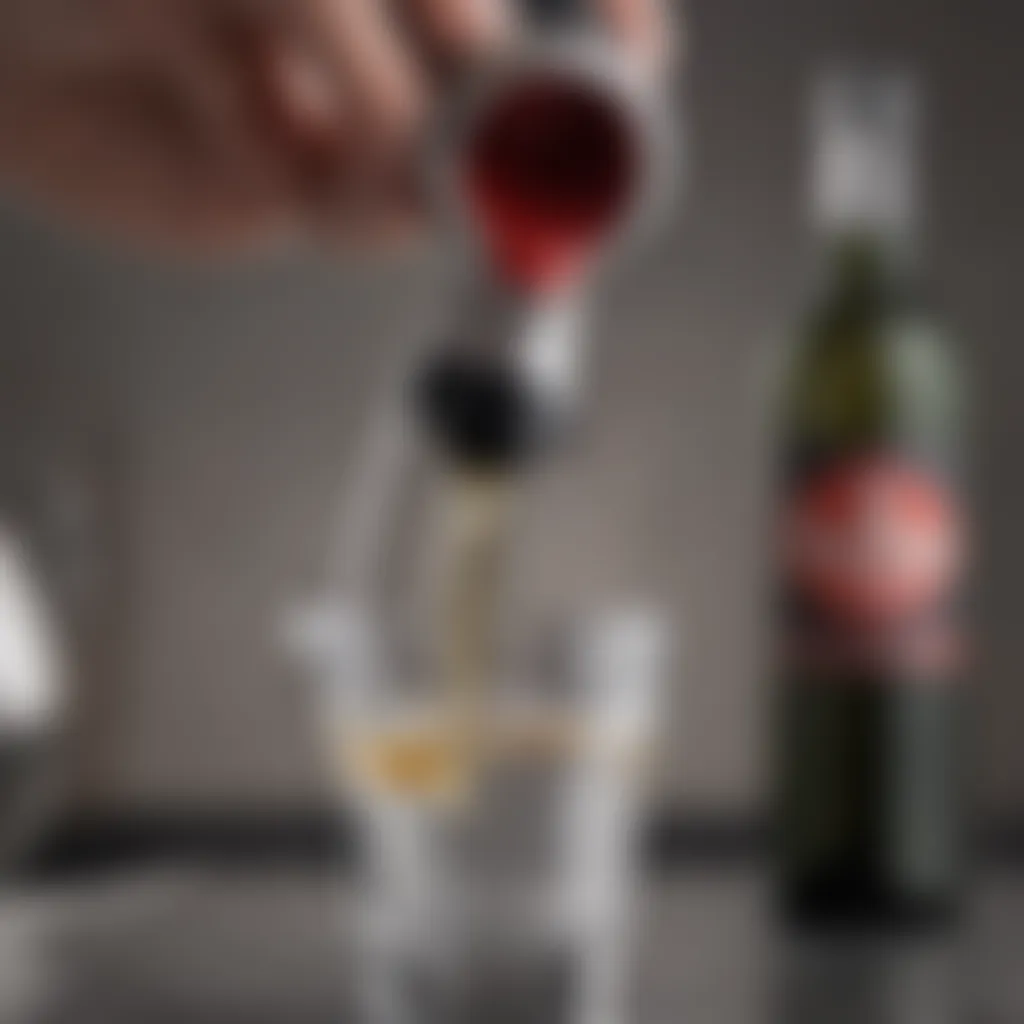 A sleek bottle top pourer designed for elegant pouring