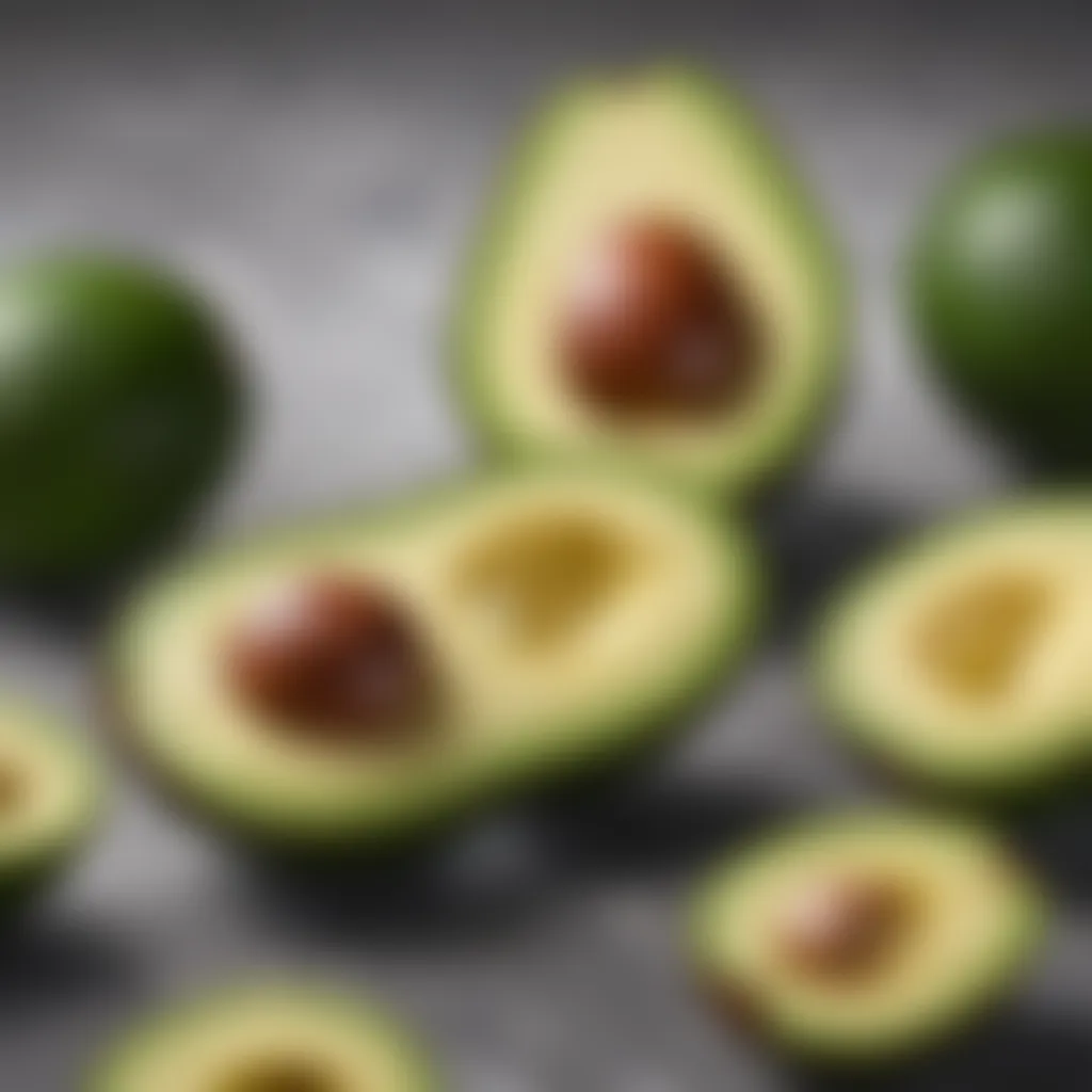 Infographic illustrating the vitamins present in avocados