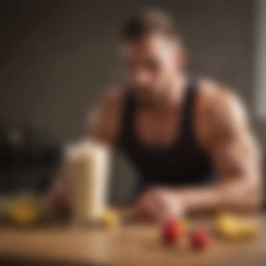 Athlete enjoying a post-workout protein shake