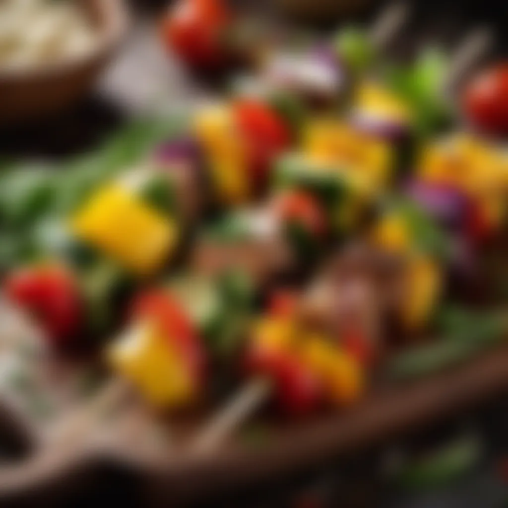 Farm-Fresh Vegetables for Kebab Skewers Fresh vegetables for kebab skewers