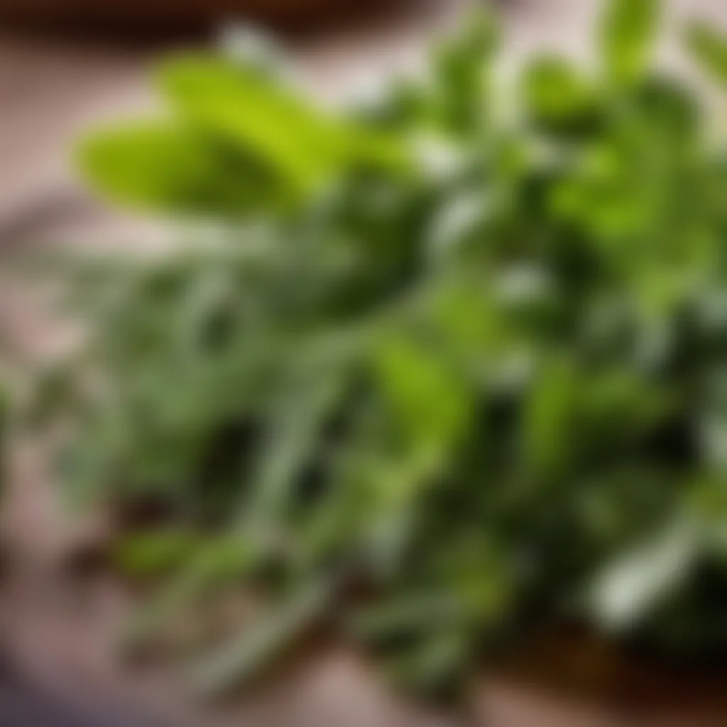 Close-up of a variety of fresh herbs