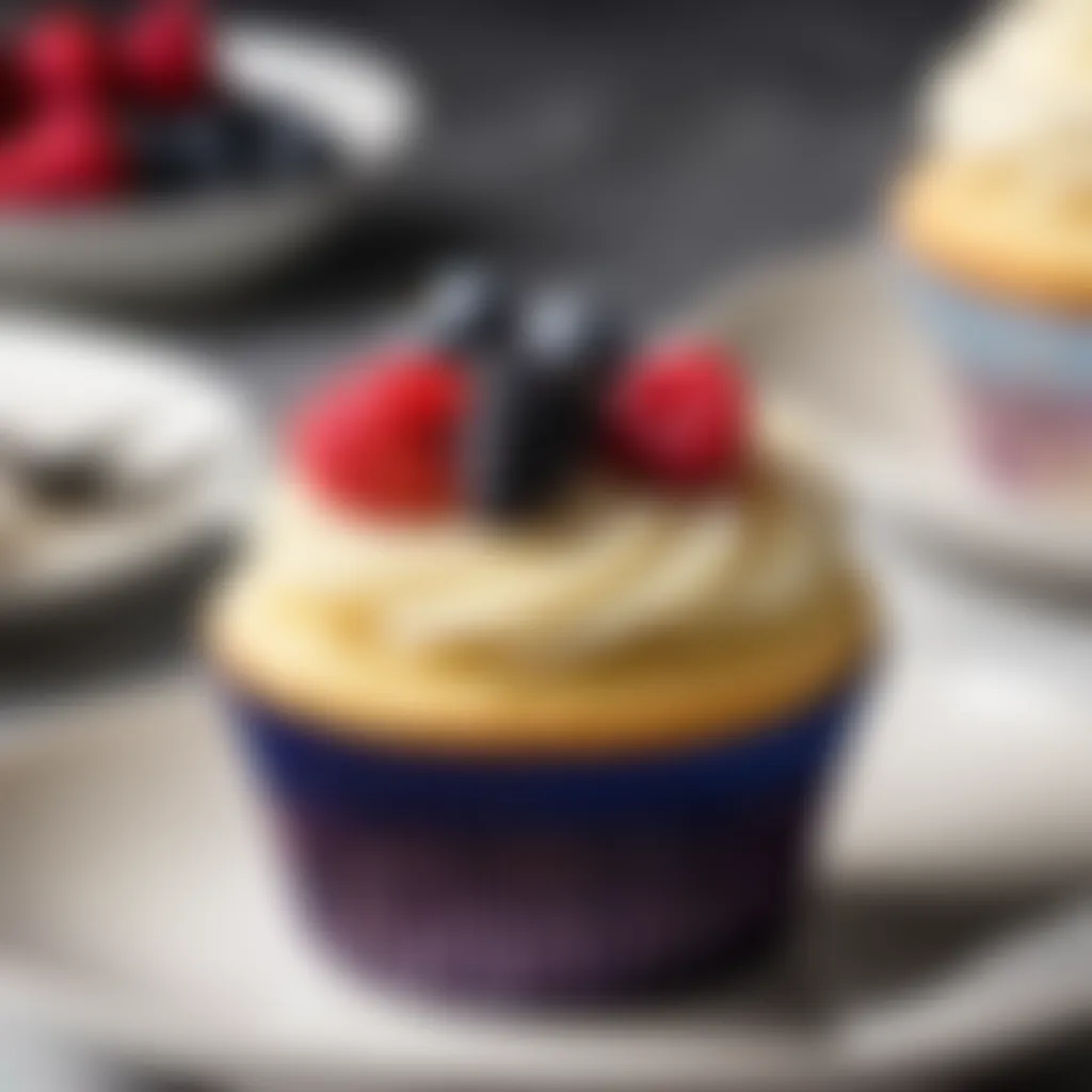 Vanilla Cupcake Garnished with Fresh Berries