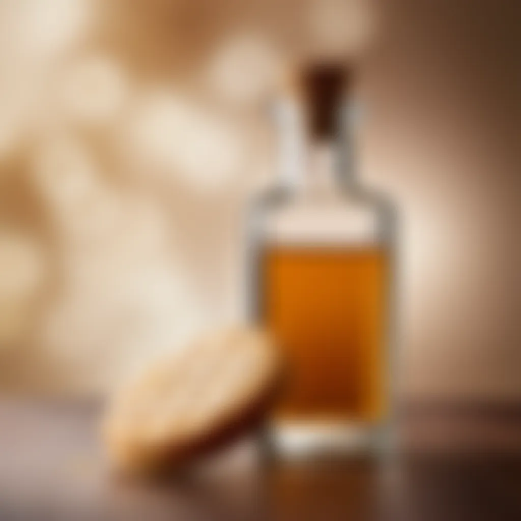 Delicate vanilla extract in elegant glass vial