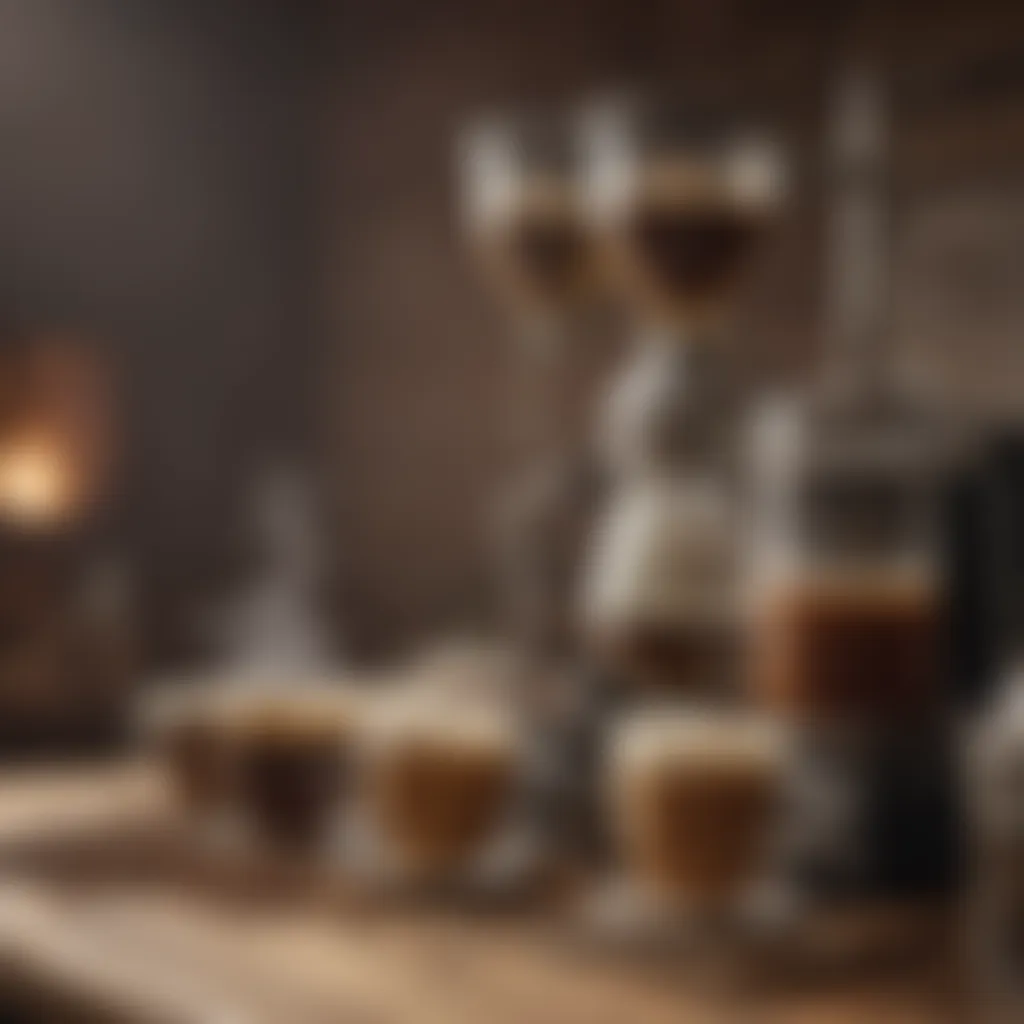 An array of specialty coffee brewing methods displayed in an elegant setting.