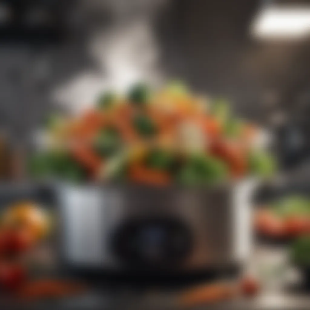 Utilizing Steam for Vegetables in Cooking Steam rising from vegetables in a steamer