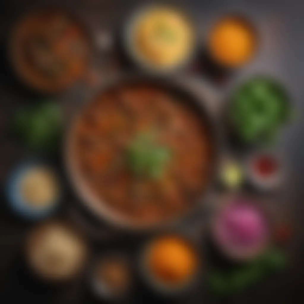 An array of fresh ingredients for the Vegetarian Abgoosht Vegetarian Abgoosht Ingredients