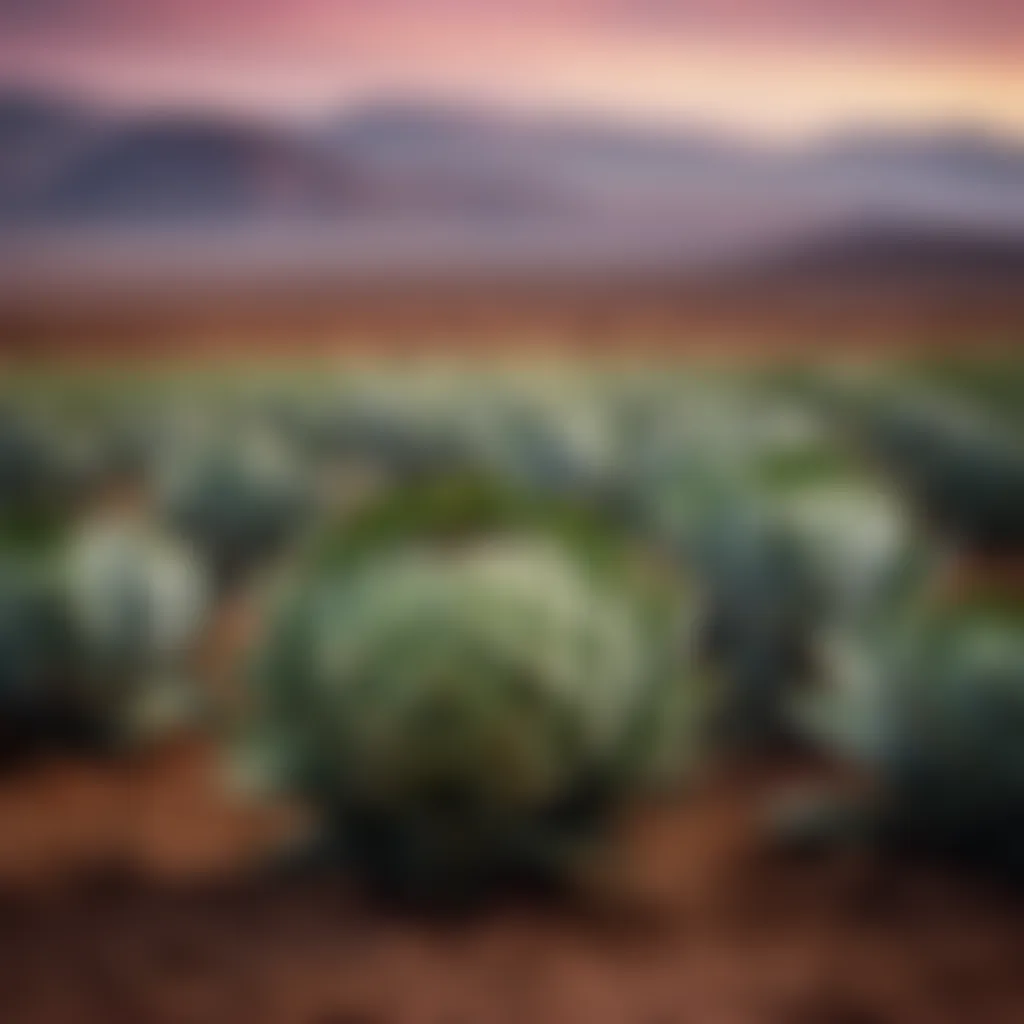 Artistic representation of artichoke in a surreal landscape