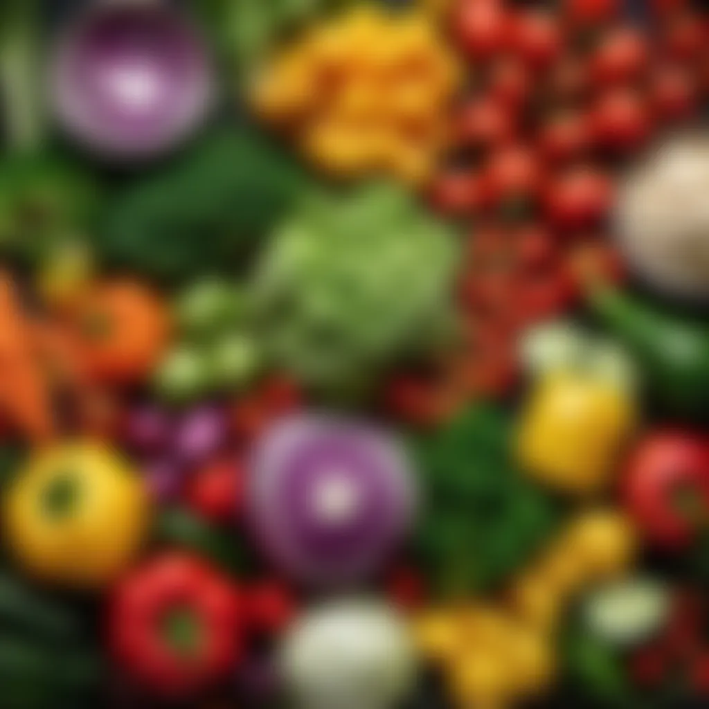 Vibrant assortment of colorful vegetables