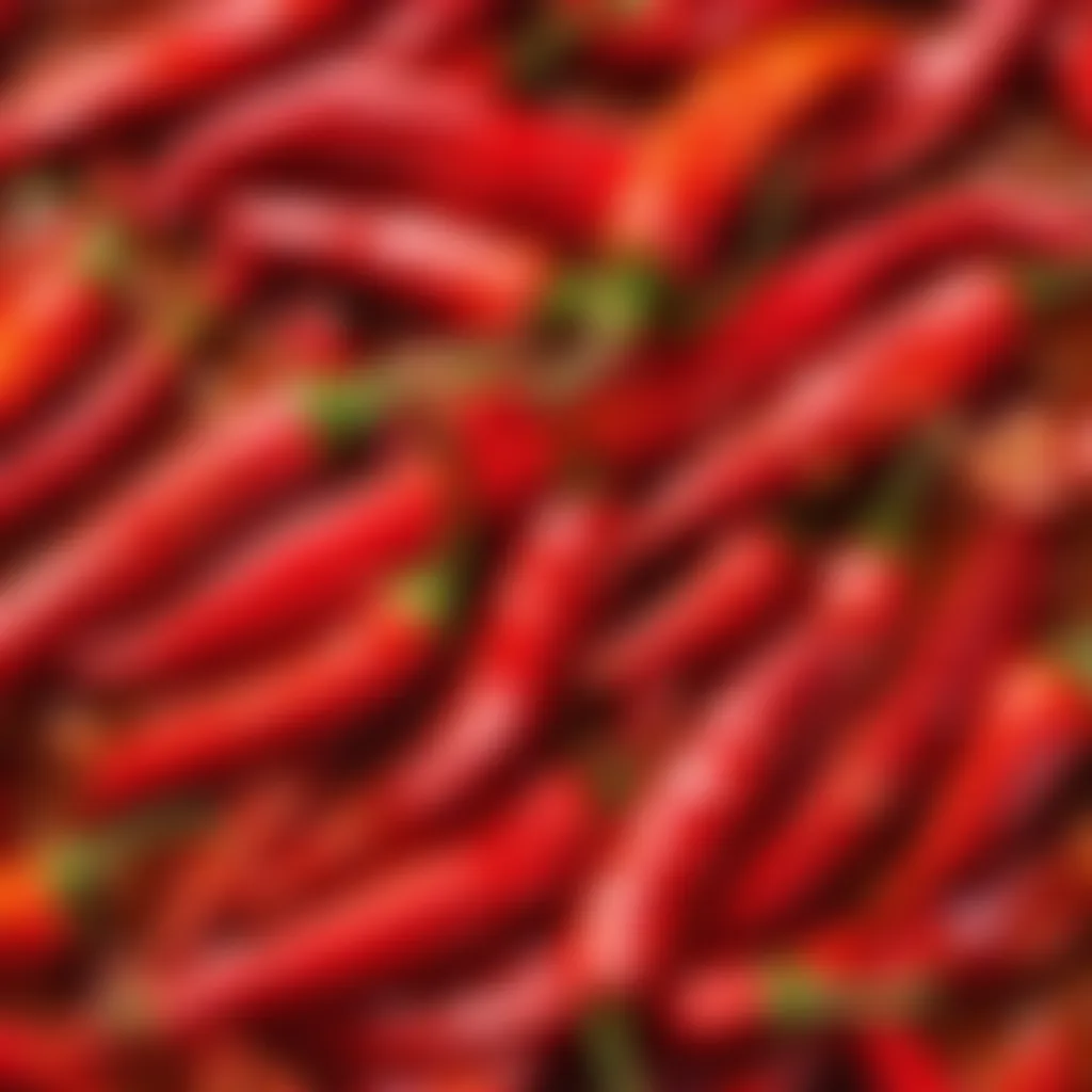 Vibrant red chili peppers