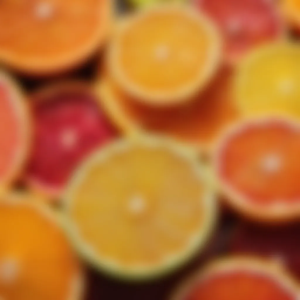 Vibrant citrus fruits on display