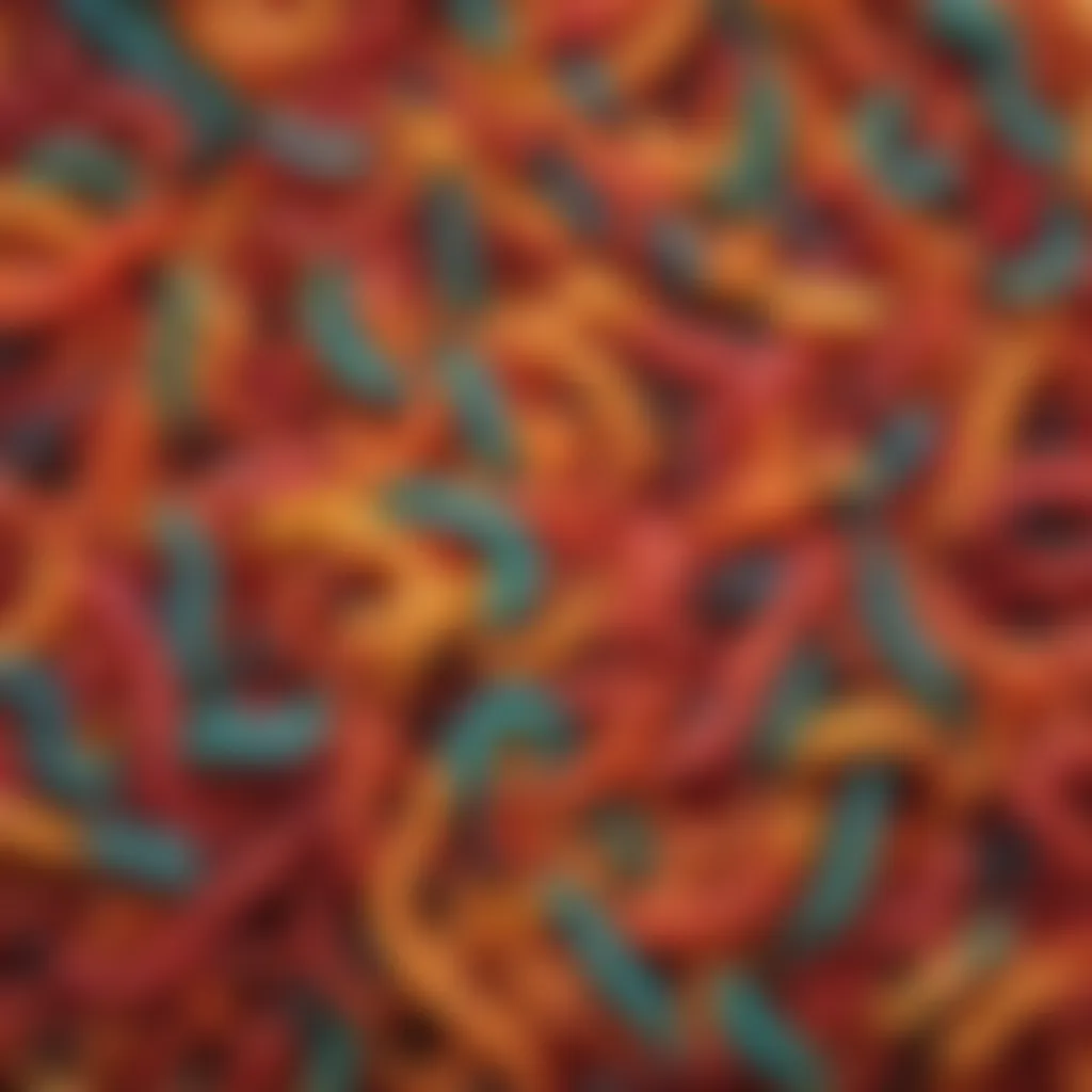 Colorful Selection of Gummy Worm Ingredients Vibrant Gummy Worm Ingredients