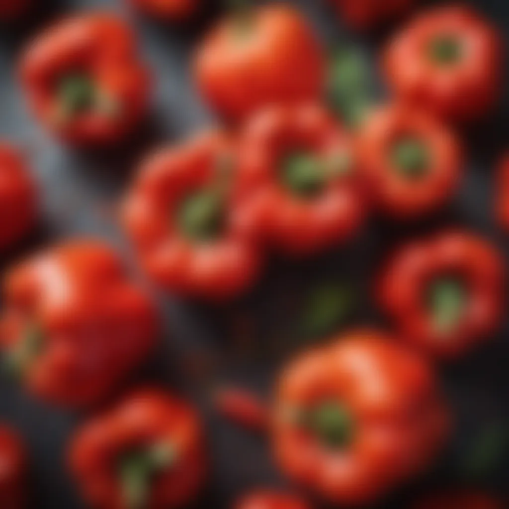 Ripe Red Bell Peppers Ready for Ajvar Vibrant Red Bell Peppers