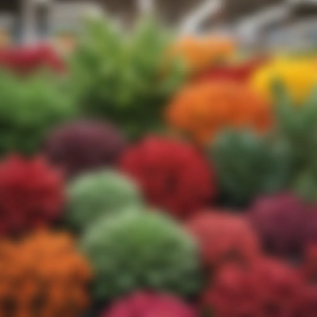 Vibrant display of annual plants at Walmart