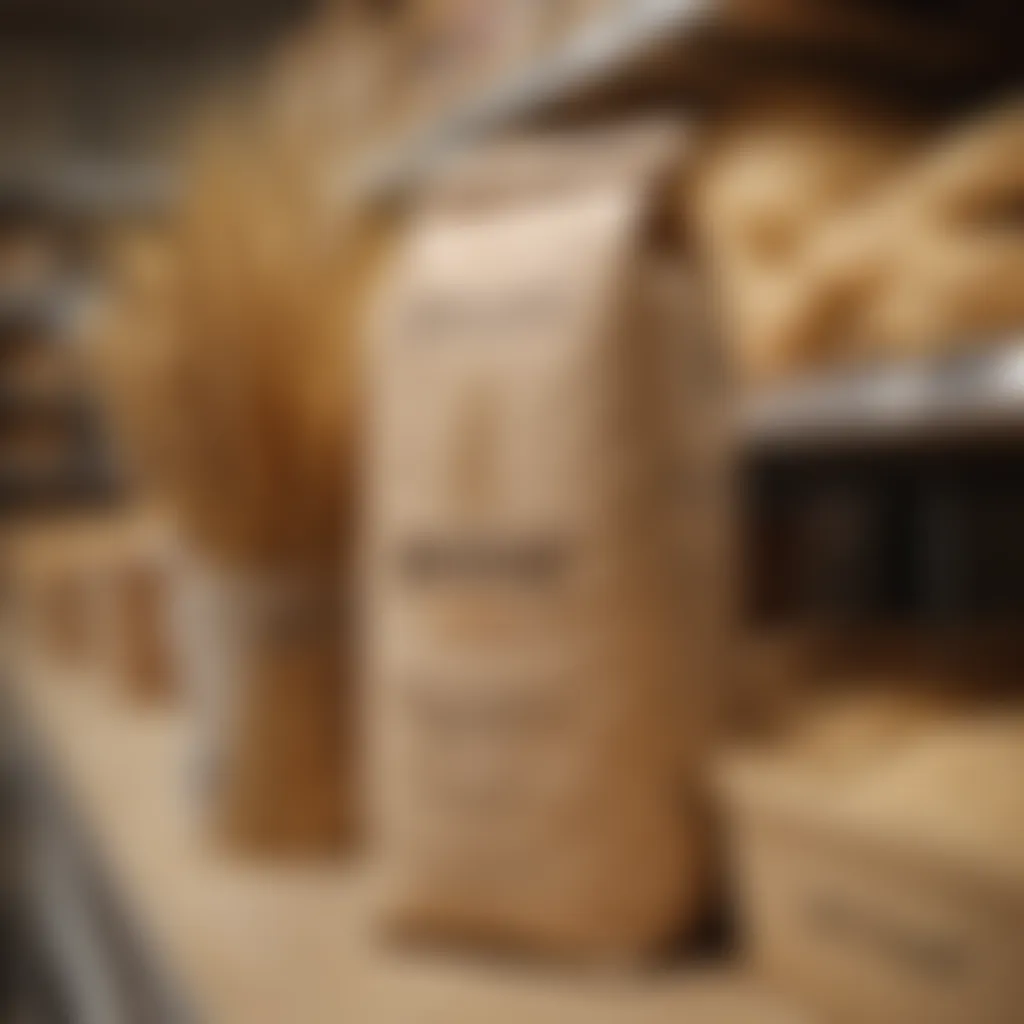 Store shelf displaying Wheat Montana Flour products