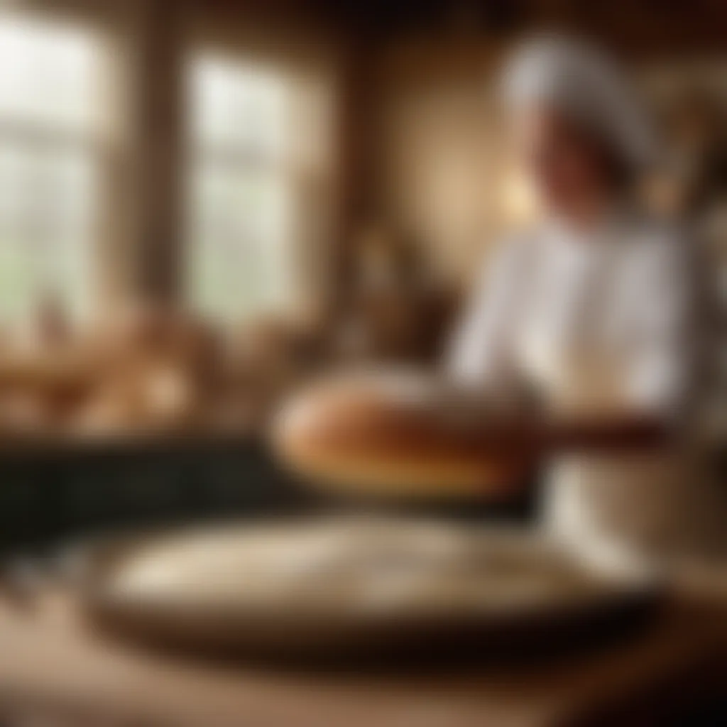 Warm kitchen ambiance with rising dough for Amish white bread