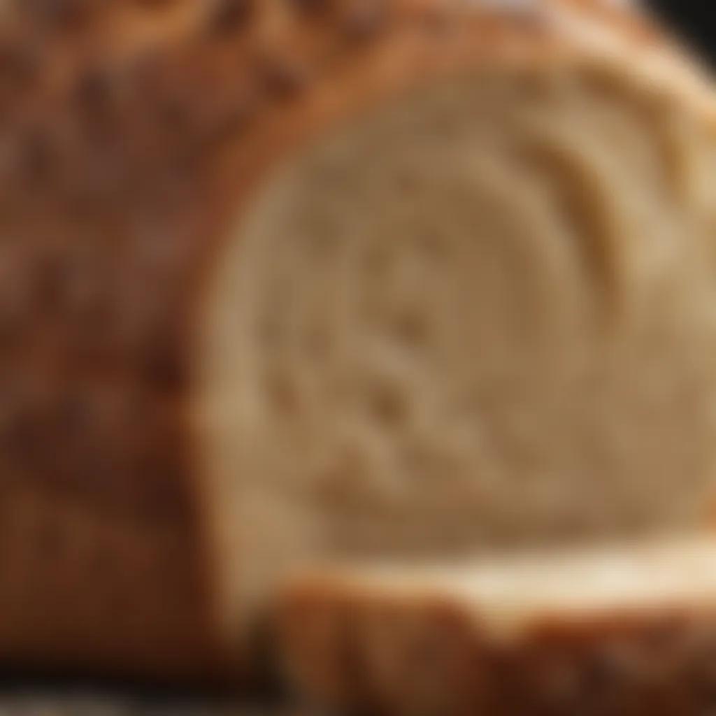 Slicing Warm Sourdough Bread with Crispy Crust