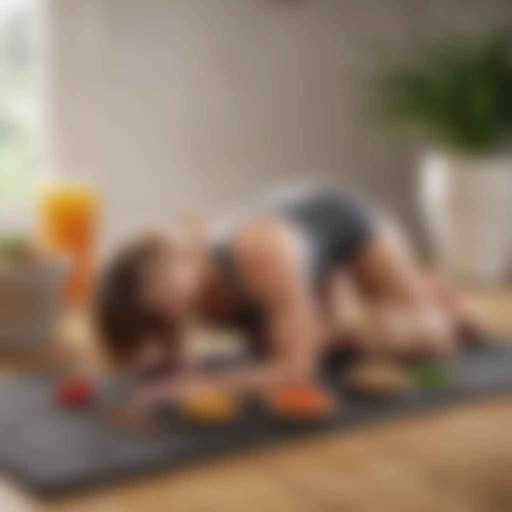 Lifestyle Modifications for Enhanced Digestive Health A serene environment with a yoga mat, symbolizing lifestyle modifications for health