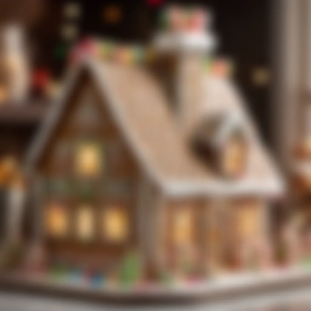 Whimsical gingerbread house template with playful design