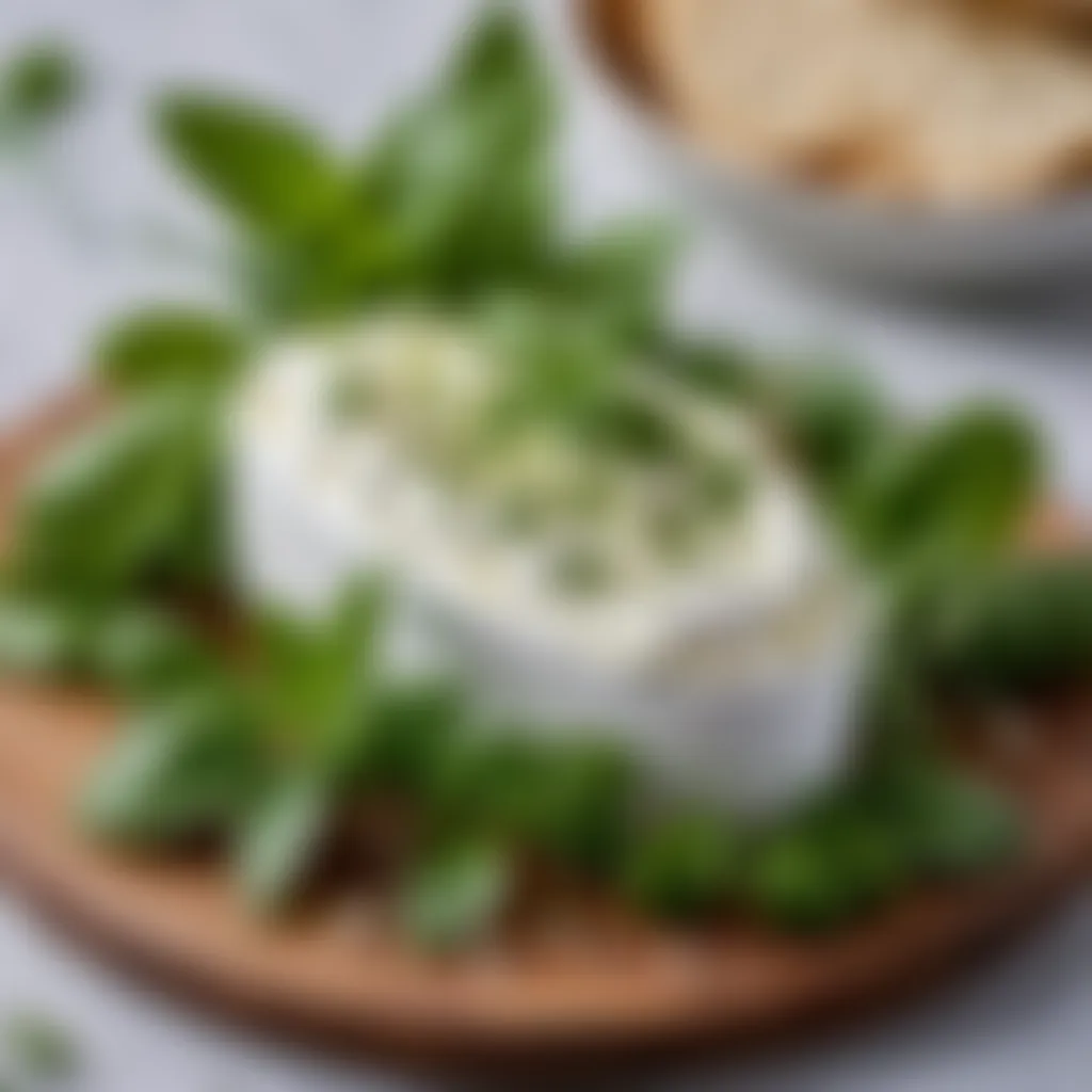 Whipped Feta on a Bed of Fresh Herbs